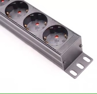 Unités de distribution d'alimentation 250V de type allemand montées en rack 19 pouces, 9 prises Schuko, voyant lumineux, aluminium/alliage métallique, CE ROHS