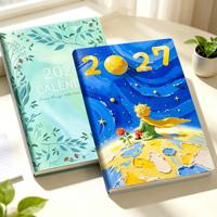 Agenda hebdomadaire et mensuel OEM Premium 2027 en anglais, français et espagnol, carnet de notes avec couverture en PU, journal avec LOGO