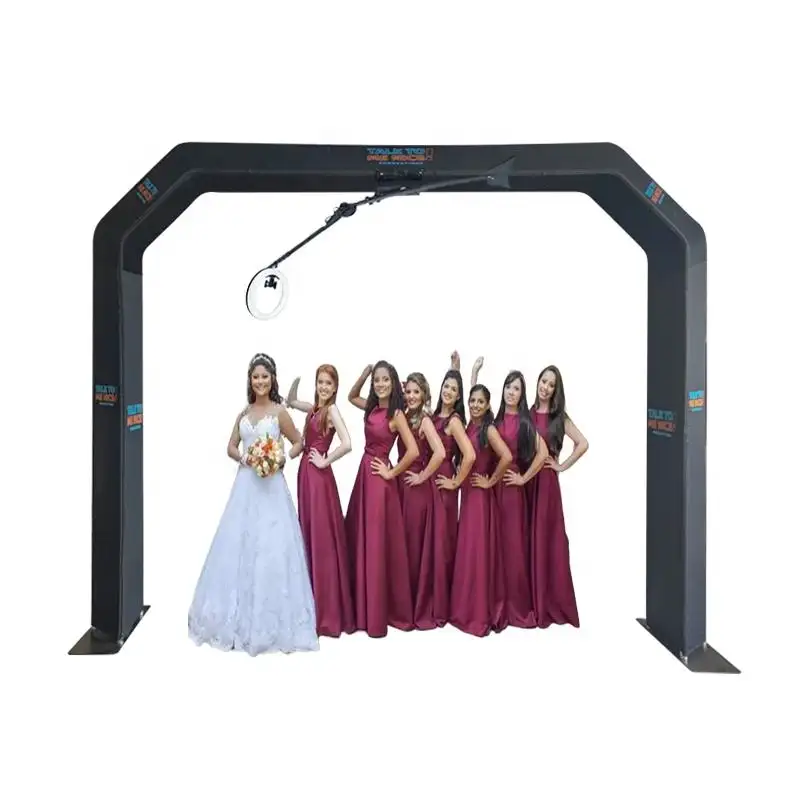 new design overhead 360 truss photo booth rotation automatic selfie top 360 model twist magnet top arch with remote control