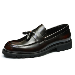 New men's business style suede-soled fringed leather dress <b>shoes</b>, custom-made, genuine leather <b>shoes</b> - Product Image 1