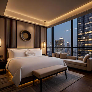 ชุดเฟอร์นิเจอร์ห้องนอนโรงแรมทำจากไม้ที่ทันสมัยสำหรับอพาร์ทเม้นท์ขนาดคิงไซส์และควีนไซส์พร้อมที่นอน - Product Image 1