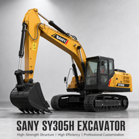 Excavatrice Sany SY305H d'occasion vérifiée, 31,5 tonnes, pelle sur chenilles robuste pour projets miniers, machine d'excavation Sany