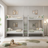 Lit superposé en fer avec structure détachable, lit superposé pour adultes avec rangement sous le lit pour hôtel, appartement