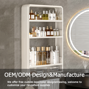 3 lớp hiện đại treo tường phòng tắm Kệ tiết kiệm không gian lưu trữ không thấm nước chủ sở hữu khăn cho phòng tắm vòi hoa sen Kệ nhựa - Product Image 4