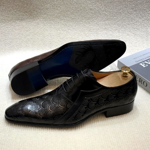 Chaussures Oxford de luxe pour hommes, grande taille, respirantes, rehaussantes, à motif patchwork, pour l'automne, vente en gros, formelles et décontractées - Product Image 4