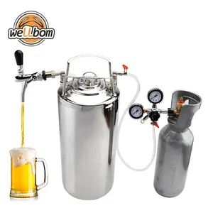 Bia Cornelius 304 Bằng Thép Không Gỉ Homebrew, Thùng Chứa Bia Corny Keg 5 Gallon 19L Ball Lock