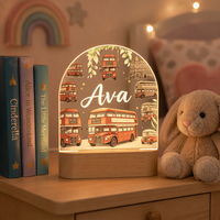 Lampe de nuit LED en bois pour enfants, motif personnalisé imprimé UV, design minimaliste, lampe USB intelligente, décoration de chambre d'enfant, cadeau