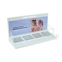 Support d'affichage pour écouteurs en acrylique poli moderne APEX en forme de L avec éclairage LED pour Air Pods