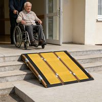 Rampe d'accès pliable légère et antidérapante en aluminium pour fauteuil roulant, pour escaliers et seuils de porte à domicile, recyclable