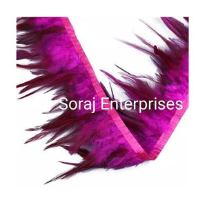 Encaje de Plumas Teñidas con Punta Larga, Ligero, de Soraj Enterprises India, para Costura, Manualidades, Vestidos Elegantes y Decoración - Product Image 5