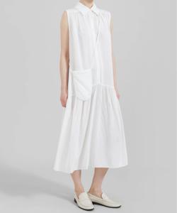 Robe d'été en <span class=keywords><strong>lin</strong></span> à revers pour femmes Robe à la mode sans manches décontractée blanche jupe longue en <span class=keywords><strong>lin</strong></span> pour femmes - Product Image 1