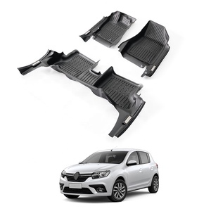 Alfombrillas de Piso Negras de TPE TXR con Cubierta Completa y Protección para el Umbral de la Puerta, Accesorios Interiores para Automóviles <span class=keywords><strong>Renault</strong></span> <span class=keywords><strong>Sandero</strong></span> 2012-2017 - Product Image 1