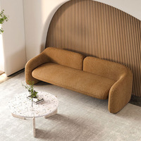 Ensemble de canapés Camel Dune avec pieds en bois courbés à profil bas, canapé et fauteuil en tissu texturé, sectionnel pour salon, vente en gros