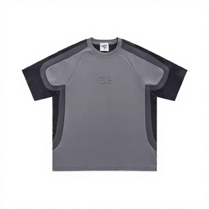 Unisex Casual Short Sleeve Summer T-<b>Shirts</b> 100% Cotton Custom Logo <b>Patchwork</b> Loose Streetwear Hip Hop Customizable Logo Men's - Product Image 3