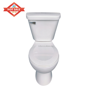 WC en céramique à siphon en S avec abattant à fermeture douce, design divisé, sortie au sol, siphon arc-en-ciel, chasse silencieuse - Product Image 2