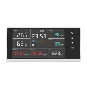 Wall Mounted Touch Screen Desktop Air Quality Monitor Detector for CO2 PM2.5/10 HCHO TVOC Temperature Humidity