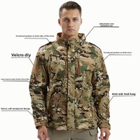 Veste bomber softshell tactique ample à capuche épaisse camouflage automne/hiver 4ème génération pour sports de plein air et cyclisme