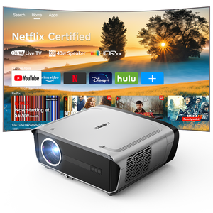 โปรเจคเตอร์ฝาครอบเลนส์ไฟฟ้า 1850ANSI ความละเอียดเนทีฟ 1080p รองรับ 4K ลำโพงคู่ 40W ชิป MT9660 สำหรับธุรกิจ ขายตรงจากโรงงาน - Product Image 1