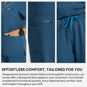 スリムフィット手術用スクラブセット、医療スクラブ、看護師ユニフォーム、病院ユニフォーム - Product Image 3