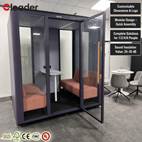 Cabina de Reuniones Insonorizada Portátil para 2-4 Personas, Cabina Acústica para Conferencias, Oficina Móvil, Sala de Reuniones Privada, Diseño Abierto