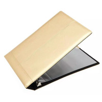 Classeur de chéquier pochette à fermeture éclair sac de rangement de documents Transparent 7 anneaux classeur de chéquier d'affaires logo en relief personnalisé dossier de fichiers