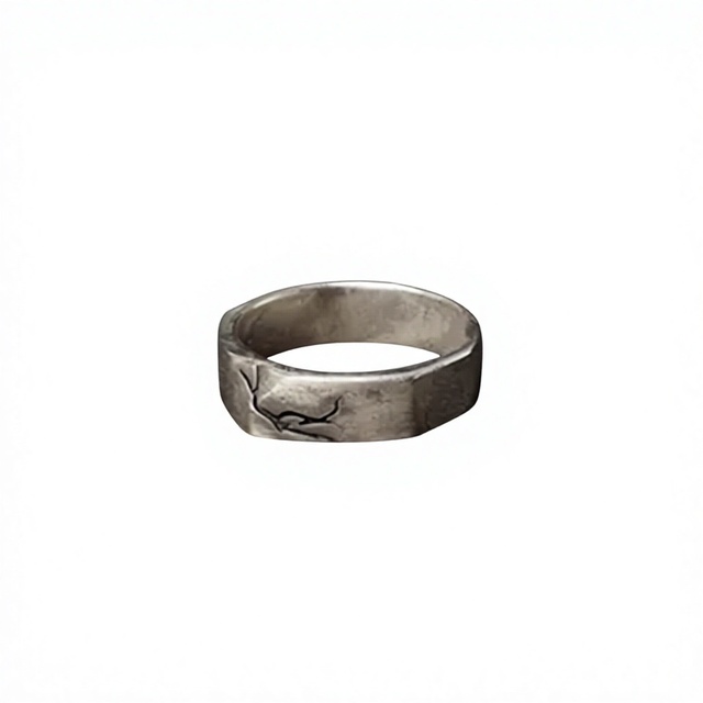 Wholesale Retro Crack Silver Plated Copper Ring Women's and Men's Trendy Open Adjustable All-Match Birthday Gift Rings