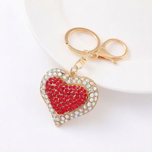 Heart Rhinestone Zinc Alloy <b>Keychain</b> Crystal Pendant Bag Charm <b>Car</b> Accessory Halloween Gift - Product Image 1