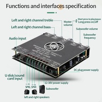XY-S350H TPA3251 2.1 Canaux Amplificateur de Puissance Numérique BT 5.1 Audio Power Board Amplificateur 220W * 2 + 350W D2 Amplificateur de Puissance