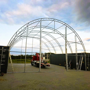Abri dôme conteneur moderne à double treillis 40x40' avec structure en acier <span class=keywords><strong>et</strong></span> toit en PVC, entièrement fermé avec parois avant <span class=keywords><strong>et</strong></span> arrière pour hall extérieur - Product Image 3