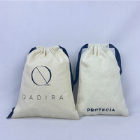 Vente en gros de pochettes cadeaux en coton biologique écologiques avec cordon de serrage, sac anti-poussière avec logo personnalisé imprimé, sac anti-poussière réutilisable