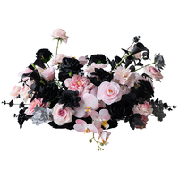 Arrangement de fleurs de table longue romantique pièce maîtresse florale artificielle pour décor de réception de banquet de mariage