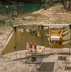 Foldable Waterproof Canvas <strong>Beach</strong> Wind Screen Fence Windscreen Camping <strong>Windbreaker</strong> - Product Image 4