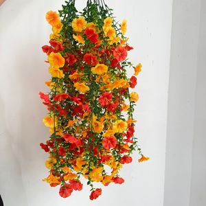 Guirlandes de fleurs artificielles Qiangxing, jaune citron, orange, rouge, en plastique, faites à la main, pour décoration de mariage, à suspendre en extérieur - Product Image 1