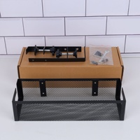 Support de rangement rectangulaire moderne en métal et acier au carbone avec finition laquée, à un seul niveau, en plastique PP, pour gestion des câbles sous le bureau