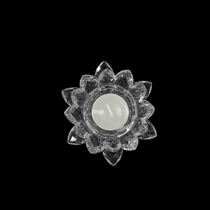 MH-H00103 commercio all'ingrosso decorazioni del partito di cristallo del fiore di loto votive supporto di candela - Product Image 2