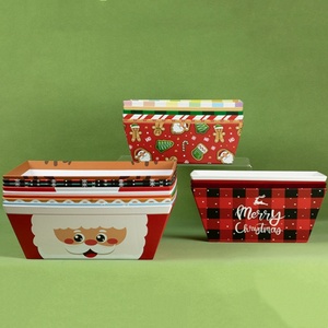 Boîte de papier <span class=keywords><strong>panier</strong></span> cadeau de Noël rouge personnalisé pour bonbons aux fruits emballage boîte-cadeau - Product Image 1