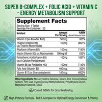 OEM Marque distributeur Complexe Super B avec vitamine C Acide folique Soutien immunitaire et énergie 150 comprimés pour adultes Pas pour femmes enceintes