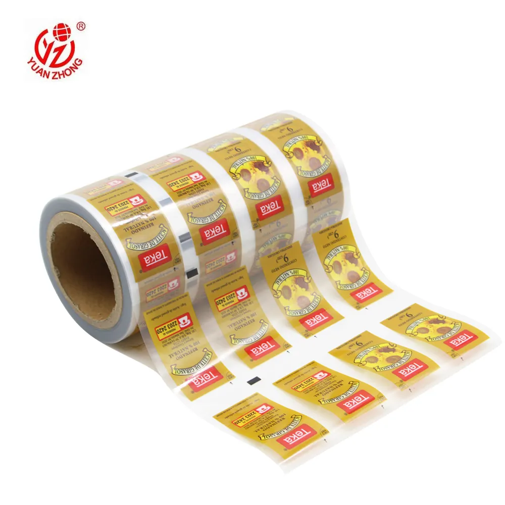 Película de plástico Bopp para embalaje de alimentos, impresión personalizada de fábrica de embalaje e impresión de logotipo, laminado térmico