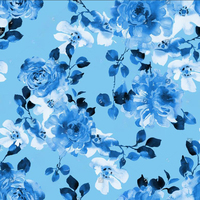 Tela Crepé de Poliéster Koshibo Chifón Africana, Nuevo Diseño de Prendas con Estampado Floral 3D, Estilos de Impresión Digital para Vestidos de Novia