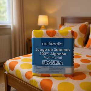 Juego de Sábanas de Franela Cottonella Matrimonial 100% Algodón para Cama - Product Image 2