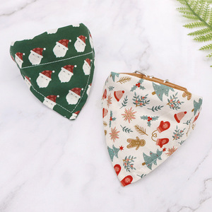 Vật Nuôi Cung Cấp Mèo Con Chó Drool Vải Phim Hoạt Hình Bông Bandana Teddy Akita Mèo Giáng Sinh Cổ Áo Với Dây Xích Tập Tin Đính Kèm - Product Image 1
