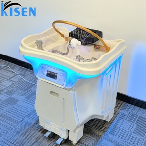 KISEN Head Spa Basin With 60L Water Tank Head Spa Equipment Portable Sink Height Adjustable Portable Shampoo Bowl with <b>LED</b> - Product Image 3