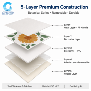 Autocollant de sol auto-adhésif, carrelage à coller, vinyle PVC 3D, imperméable, ignifuge, petit motif floral marocain, décoration de <span class=keywords><strong>cuisine</strong></span> et de maison - Product Image 2