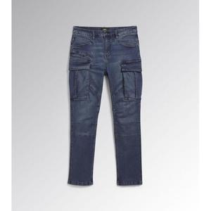 Pantalones Cargo lavados a la piedra de cintura alta con tela vaquera de punto de pierna ancha en colores de otoño Diseño con estampado floral y animal - Product Image 1