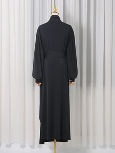 <span class=keywords><strong>Robe</strong></span> longue <span class=keywords><strong>noire</strong></span> formelle à boutons métalliques français sept couleurs, nouvelle collection printemps 2026, robes élégantes décontractées - Product Image 5