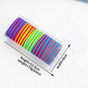 Vente en gros de bandes élastiques boîte de couleurs mélangées 5cm cheveux cravates sans trace mode élastiques pour les filles - Product Image 5