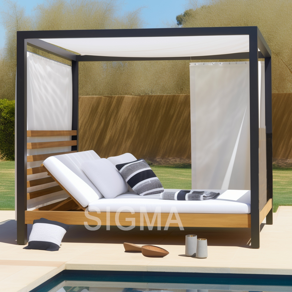 Outdoor Daybed Outdoor Furniture Patio Sunbed Teak Outdoor Furniture Set Chaise Lounge With Canopy