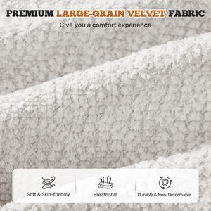 Modern Sherpa Velvet Tufted 3-Seater <b>Sofa</b> <b>Bed</b> High-Density Foam Ergonomic Support No Assembly Required Living Room Seating - Product Image 2