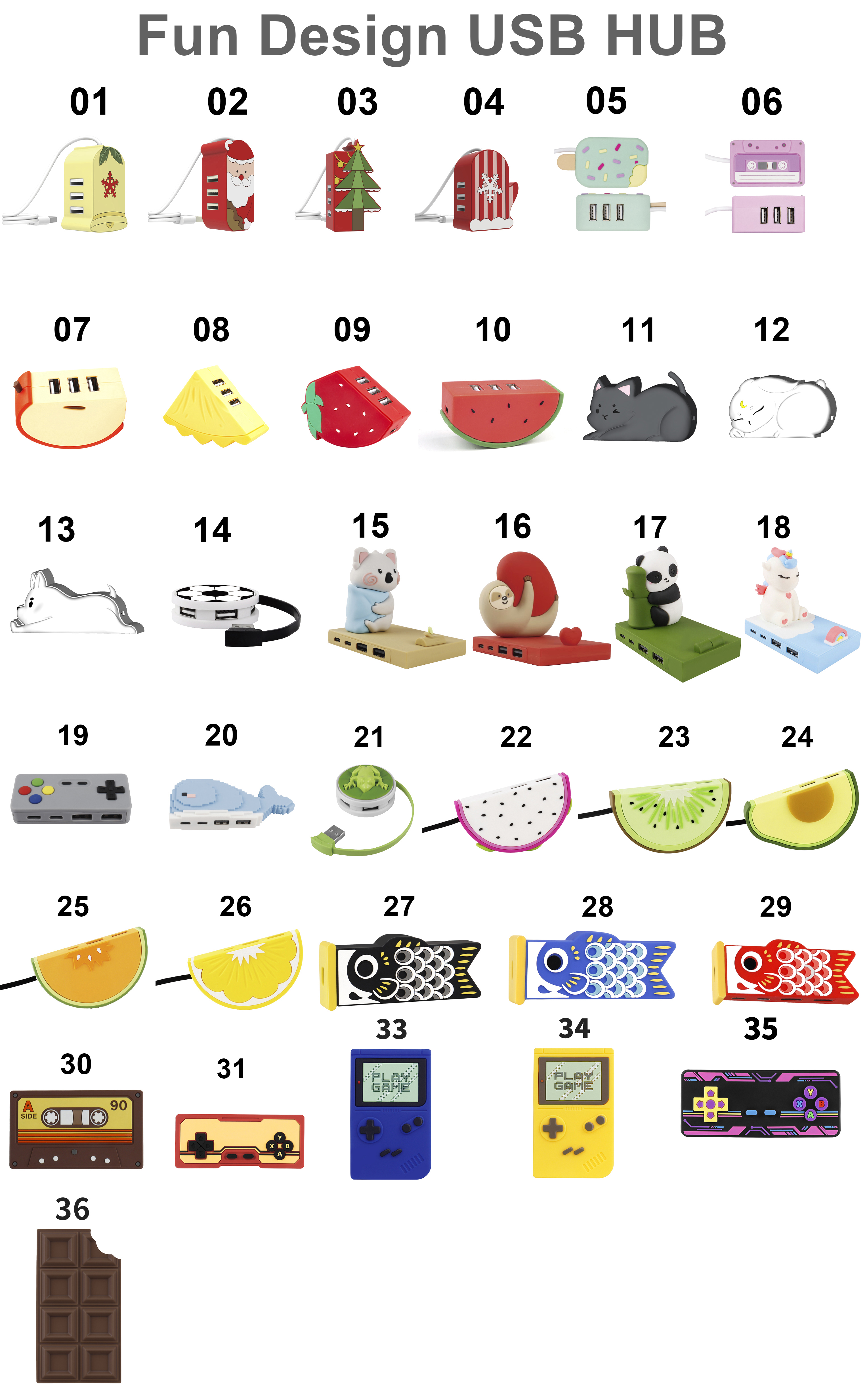 Red Multi Design USB HUB