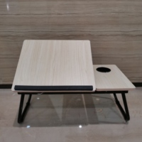 Table pliante et multifonctionnelle en PVC, pour ordinateur Portable, réglable en hauteur, avec porte-gobelet, de haute qualité, MDF